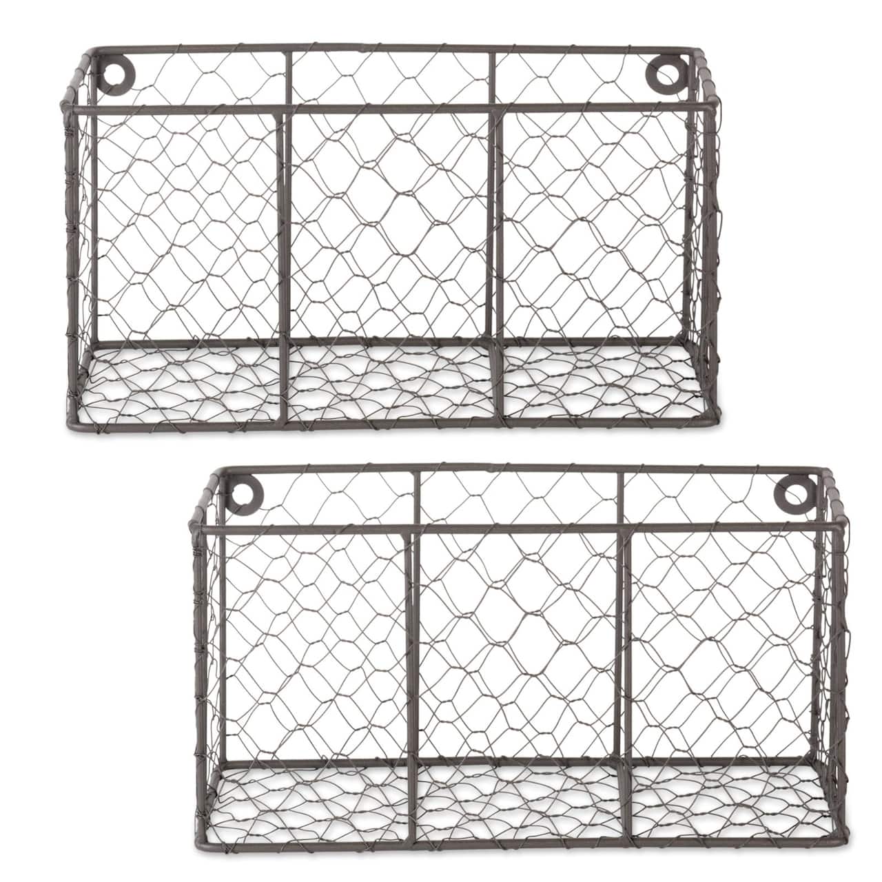 DII® Small Gray Wall Mount Chicken Wire Baskets, 2ct.